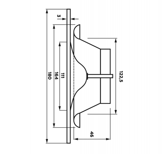 Анемостат со стеклянной внешней частью FOZA D 125 мм. RAL 9003